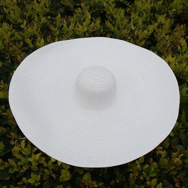 Sombrero de paja grande con protección UV Sombrero de sombrilla plegable - MXbueno