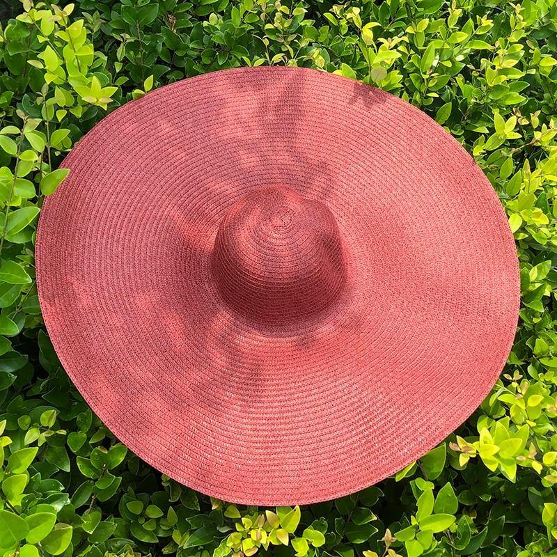 Sombrero de paja grande con protección UV Sombrero de sombrilla plegable - MXbueno