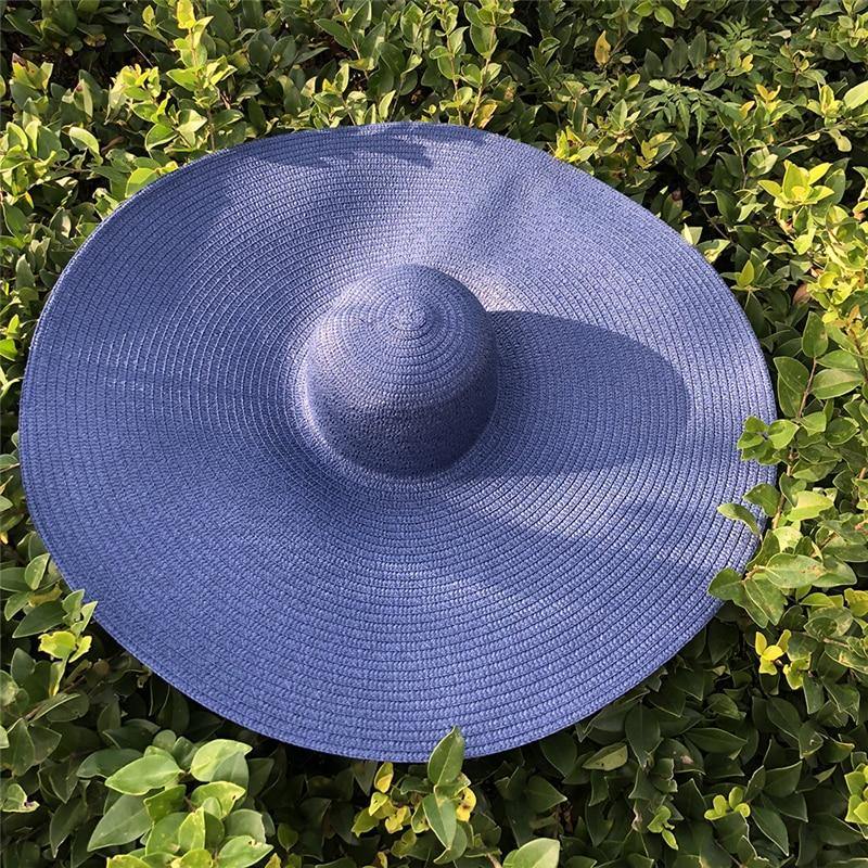 Sombrero de paja grande con protección UV Sombrero de sombrilla plegable - MXbueno