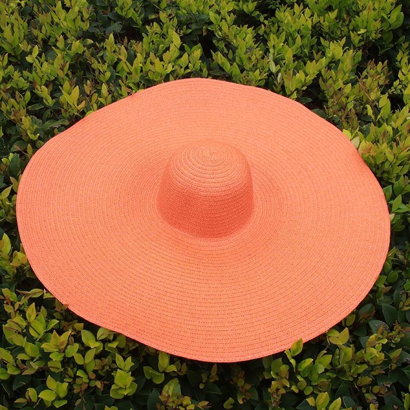 Sombrero de paja grande con protección UV Sombrero de sombrilla plegable - MXbueno