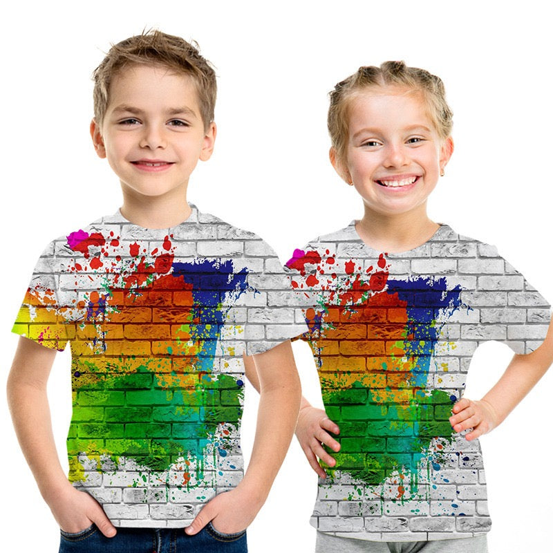 Camiseta de manga corta con estampado divertido 3D Street Chic chic de Active Boys para niños