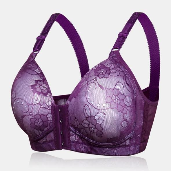 Sujetador Fruncido Con Hebilla Frontal Sexy Para Mujer