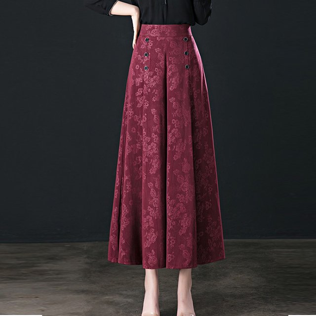 [W-Ropa] Nuevos Culottes Finos De Jacquard De Verano Y Otoño Muestran Pantalones Finos De Pernera Ancha