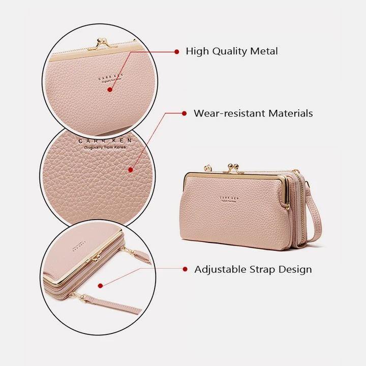 Bolsa de teléfono crossbody Kiss-lock multifuncional de gran capacidad - MXbueno