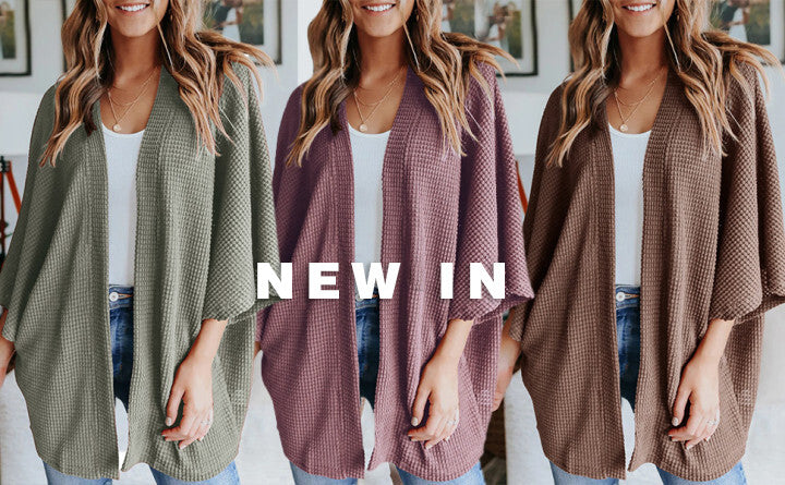 Cárdigan Holgado De Punto Gofrado Con Alas De Murciélago Para Mujer