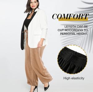 Hielo seda pantalones de pierna ancha mujeres