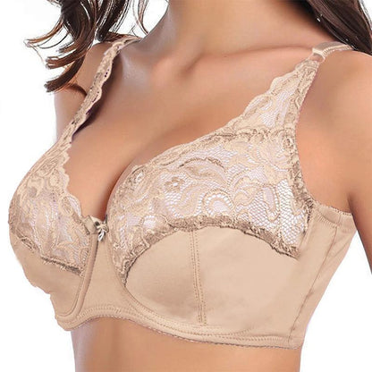 Sujetador De Encaje Hueco Sexy De Talla Grande Para Mujer