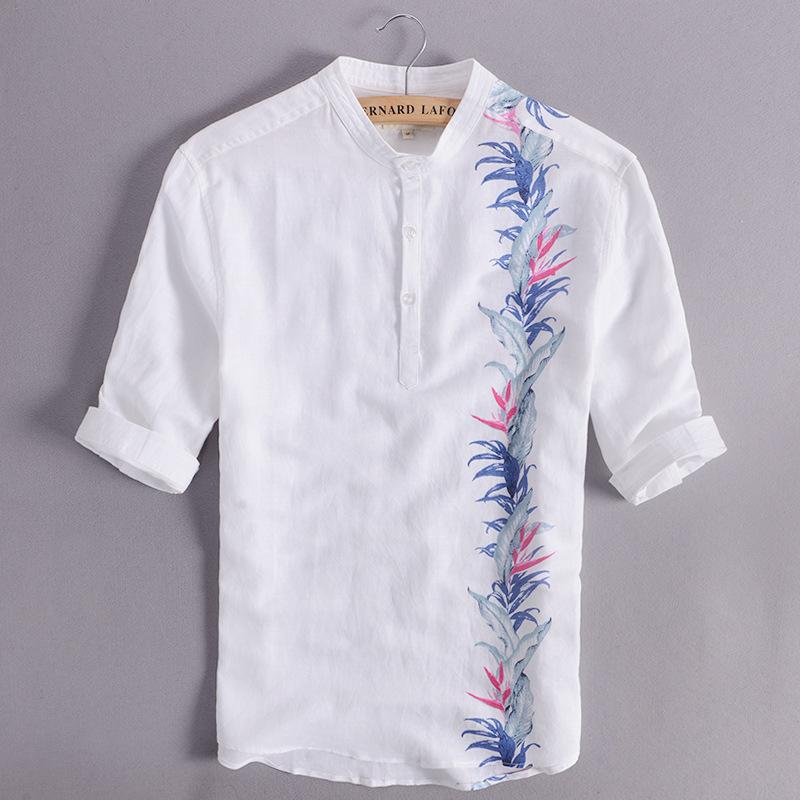 Camisa de lino a rayas