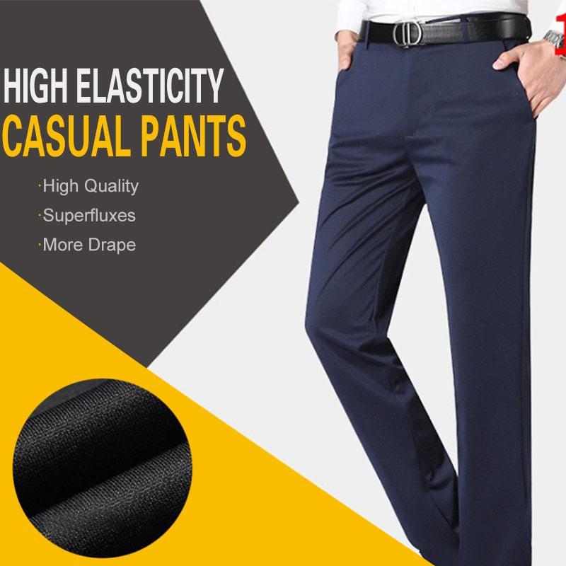 Pantalones Clásicos De Alta Elasticidad Para Hombre