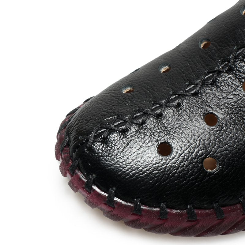 [W-Zapato] Zapatos De Cuero Genuino De Verano, Nuevos Zapatos De Mujer A La Moda, Zapatos Planos Para Mujer