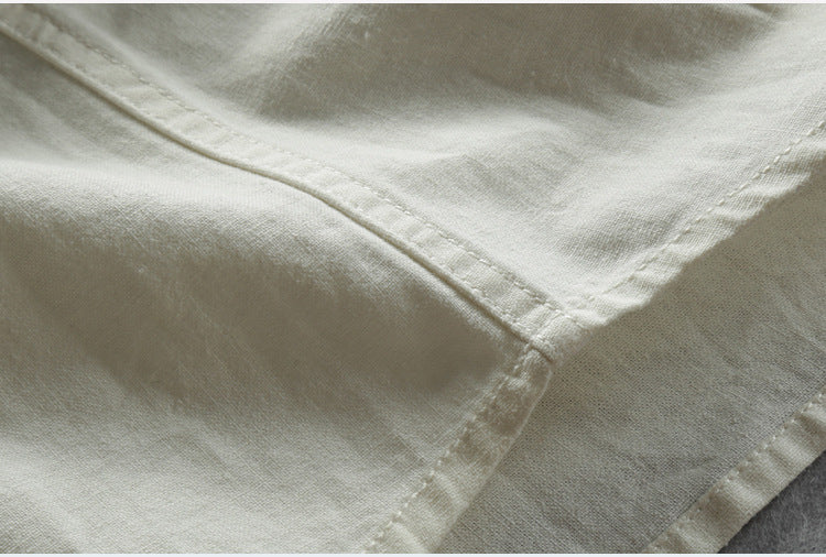 CAMISA DE MEZCLA DE LINO DE MANGA LARGA