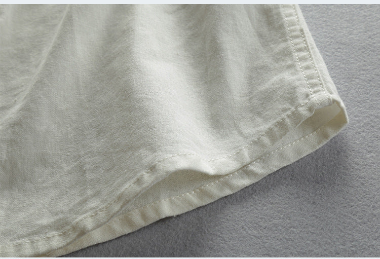 CAMISA DE MEZCLA DE LINO DE MANGA LARGA