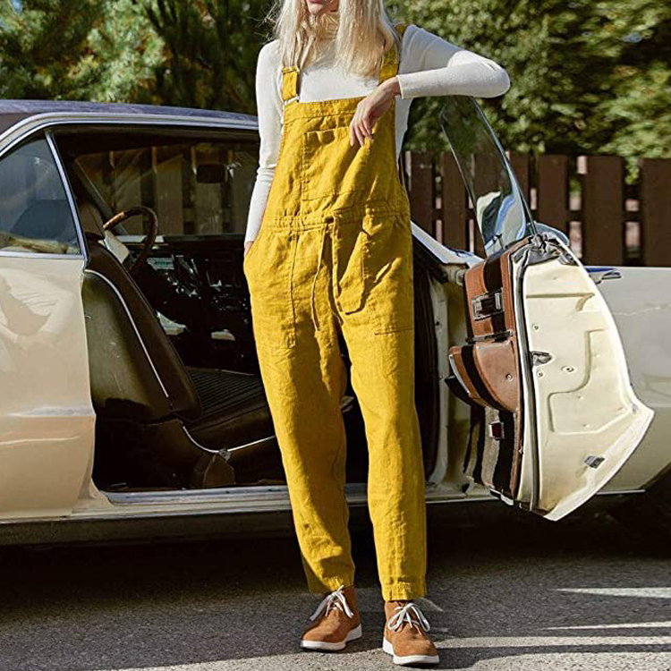 Mono Ajustable de Algodón y Lino con Bolsillos