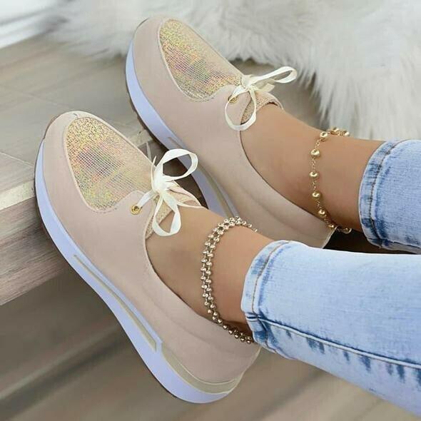 Zapatos Planos Cómodos Informales Con Cordones