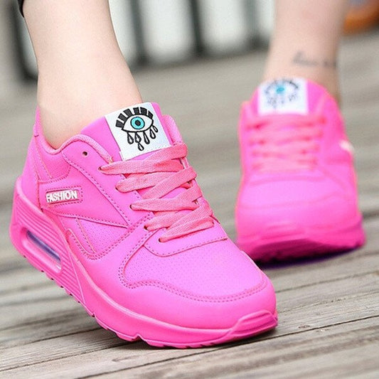 Zapatillas De Deporte Planas De Cojín De Malla Transpirable Informal