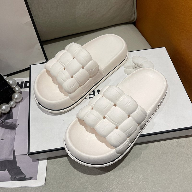 Pantuflas De Plataforma Suave De Algodón De Azúcar De Moda