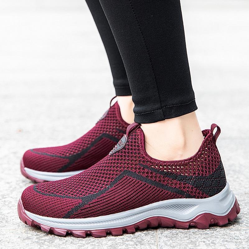 [W-Zapato] Zapatos Ligeros Para Caminar Sin Cordones Fly Woven Para Mujer