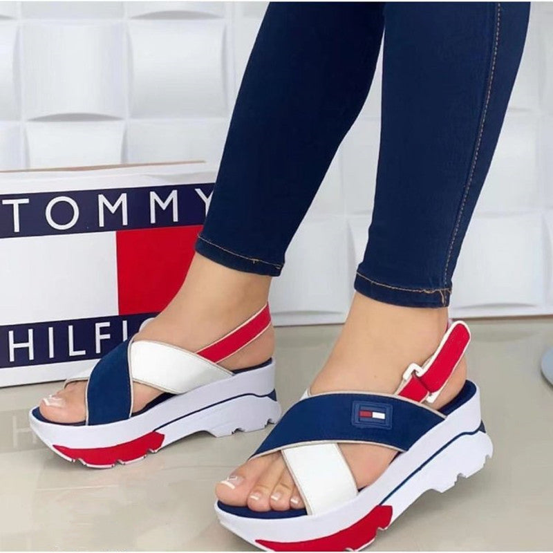 [W-Zapato] 2022 Sandalias Romanas Plataforma Plana Plataforma Zapatos De Mujer