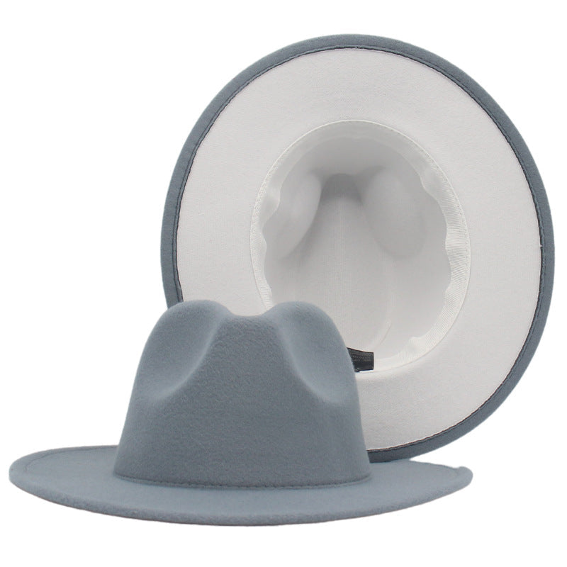 Sombrero De Fieltro De Lana De Doble Cara Estilo étnico Sombrero De Jazz A Juego De Colores