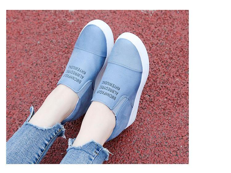 Zapatillas casuales con estampado de letras de ante - MXbueno