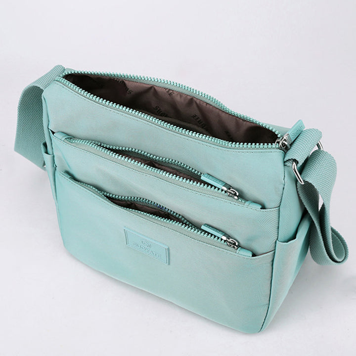 Bolso De Mujer Espacioso Con Varios Bolsillos, Bolso De Hombro Tipo Bandolera Informal De Color Sólido