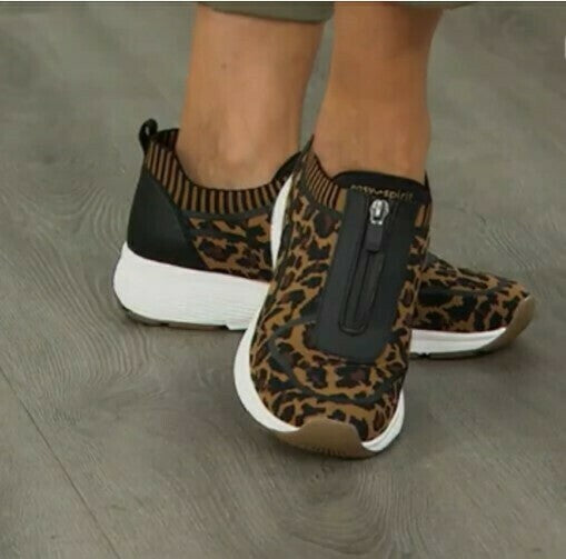 Zapatillas Cómodas De Malla Con Cremallera Frontal Informal