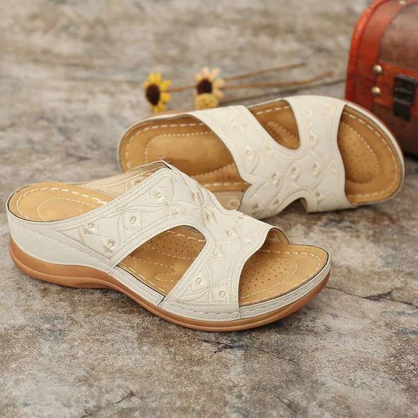 😘 Zapatos De Playa Con Bordado De Tacón De Cuña De Moda De Verano Para Mujer Sandalias De Mujer