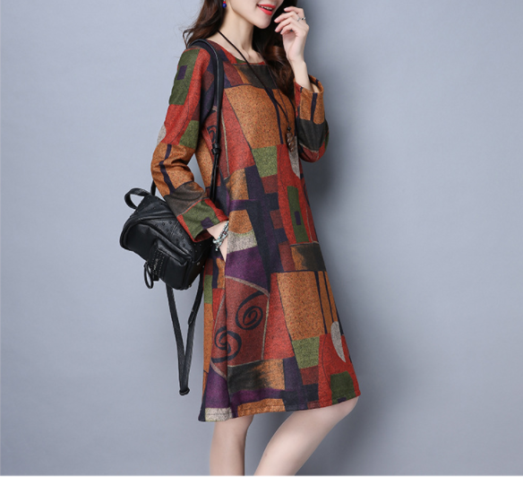 Falda Base Vestido De Lana Estampada - MXbueno