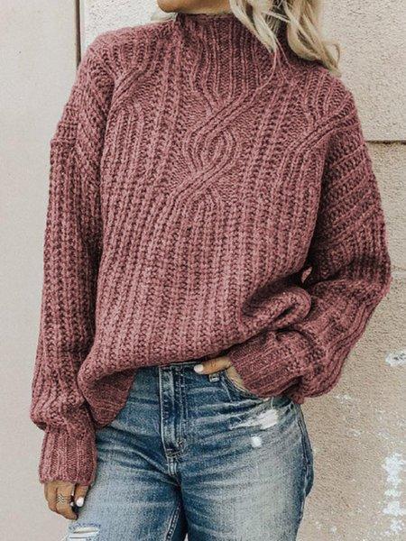 Casual Plus Size Turtleneck Sweater Pullover