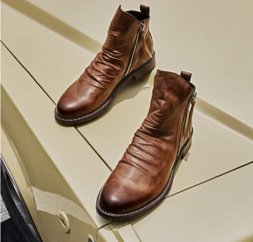 Botas De Hombre Hechas A Mano Antideslizantes - MXbueno