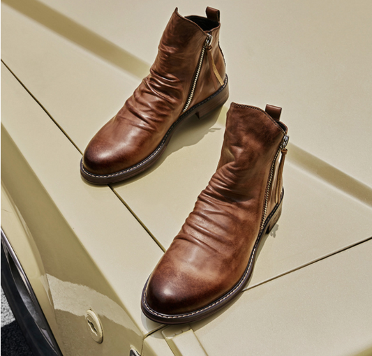 Botas De Hombre Hechas A Mano Antideslizantes - MXbueno