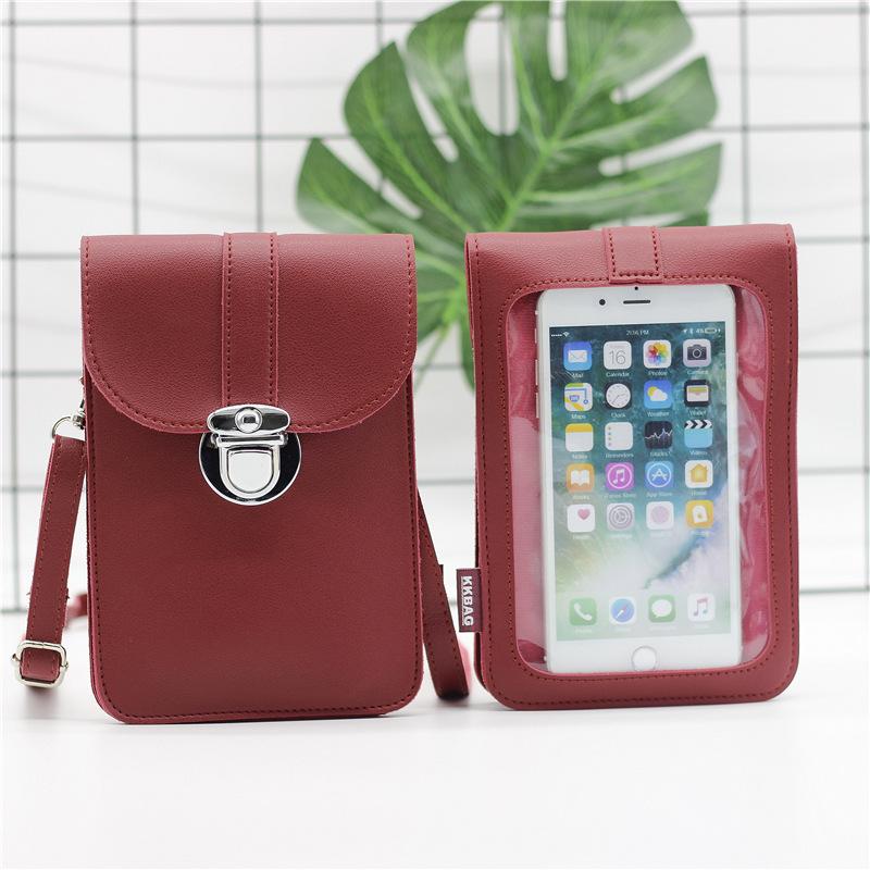 Bolso universal del teléfono de Crossbody del cuero impermeable de la pantalla táctil de lujo