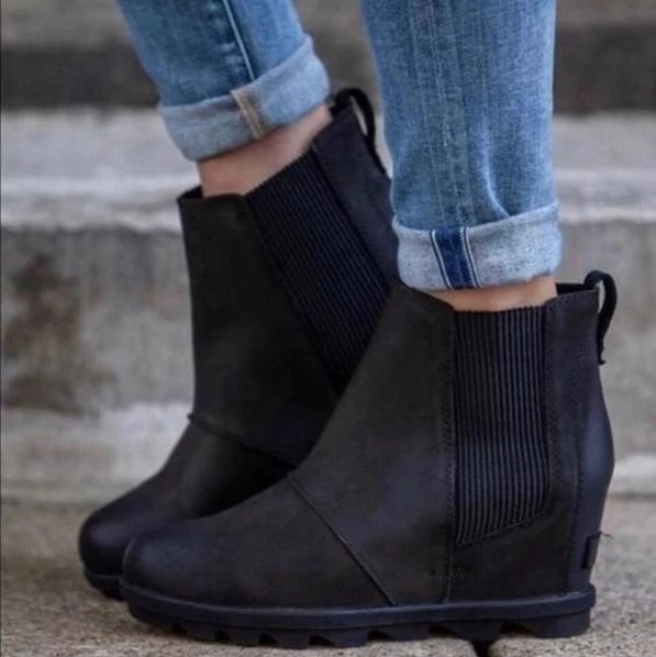 El Resbalón De Las Mujeres Del Invierno Sobre El Wedge Boots - MXbueno