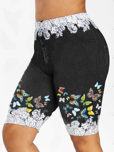 Leggings de mezclilla estampados de talla grande