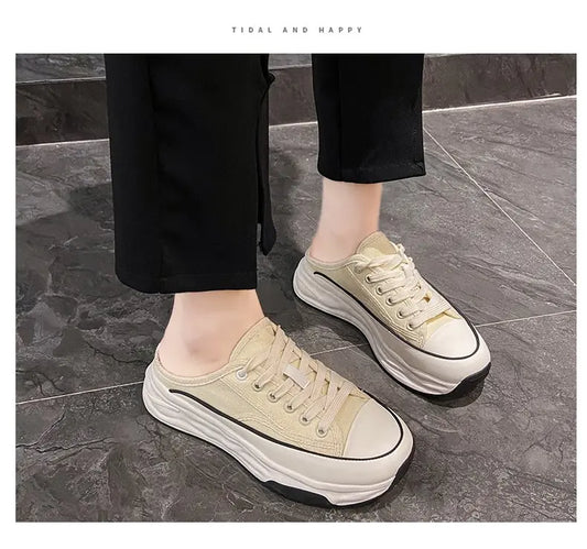 Zapatillas Envueltas En La Cabeza Y Media Zapatillas Con Suela Gruesa