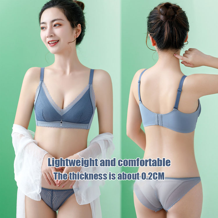 [W-Ropa Interior] Conjunto De Sujetador Fino Con Copa De Cristal Y Orejas De Conejo