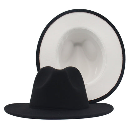 Sombrero De Fieltro De Lana De Doble Cara Estilo étnico Sombrero De Jazz A Juego De Colores