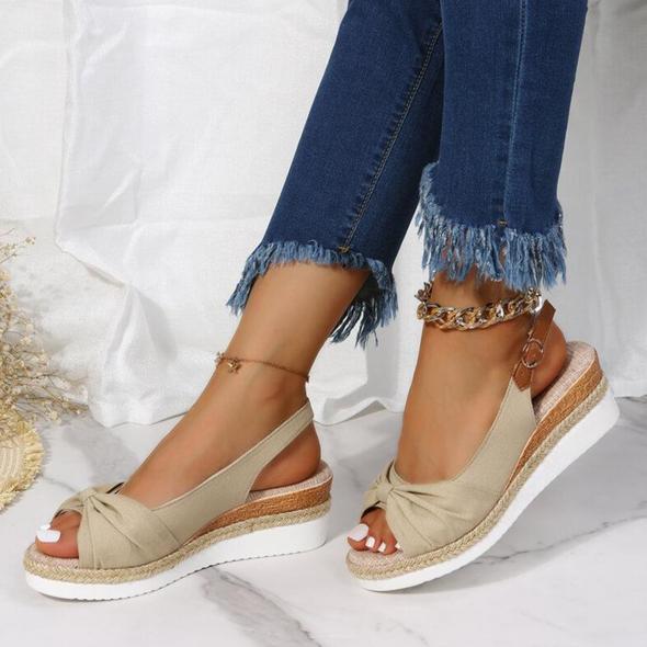 [W-Zapato] Sandalias De Cuña Con Plataforma De Verano Para Mujer
