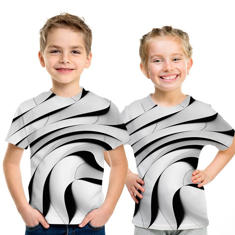 Camiseta de manga corta con estampado divertido 3D Street Chic chic de Active Boys para niños