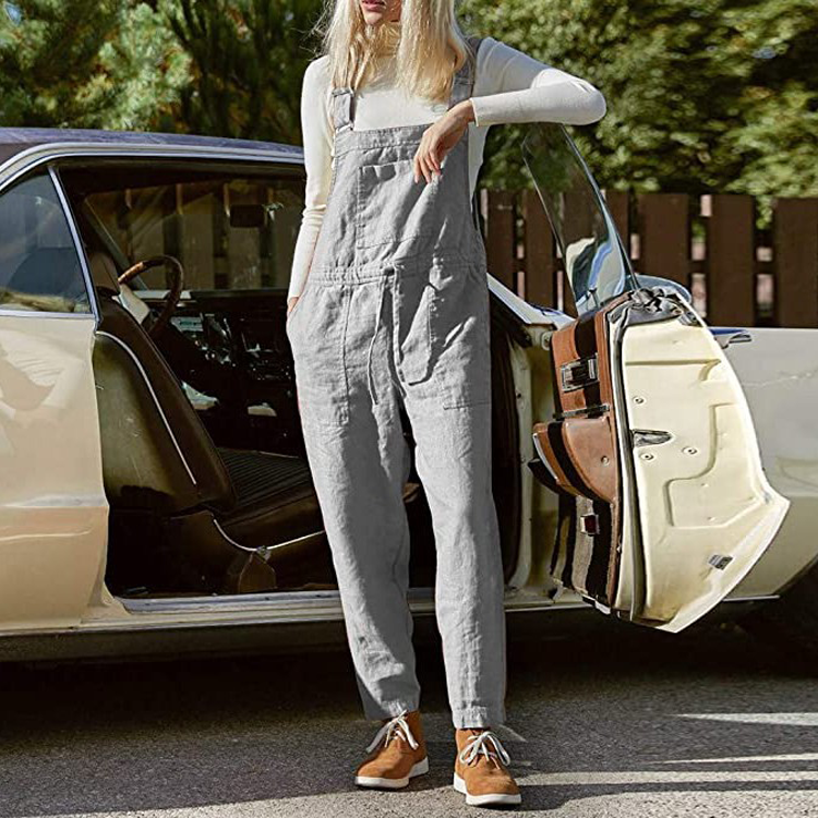 Mono Ajustable de Algodón y Lino con Bolsillos