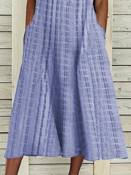 Rayas Vestidos De Cuello Alto