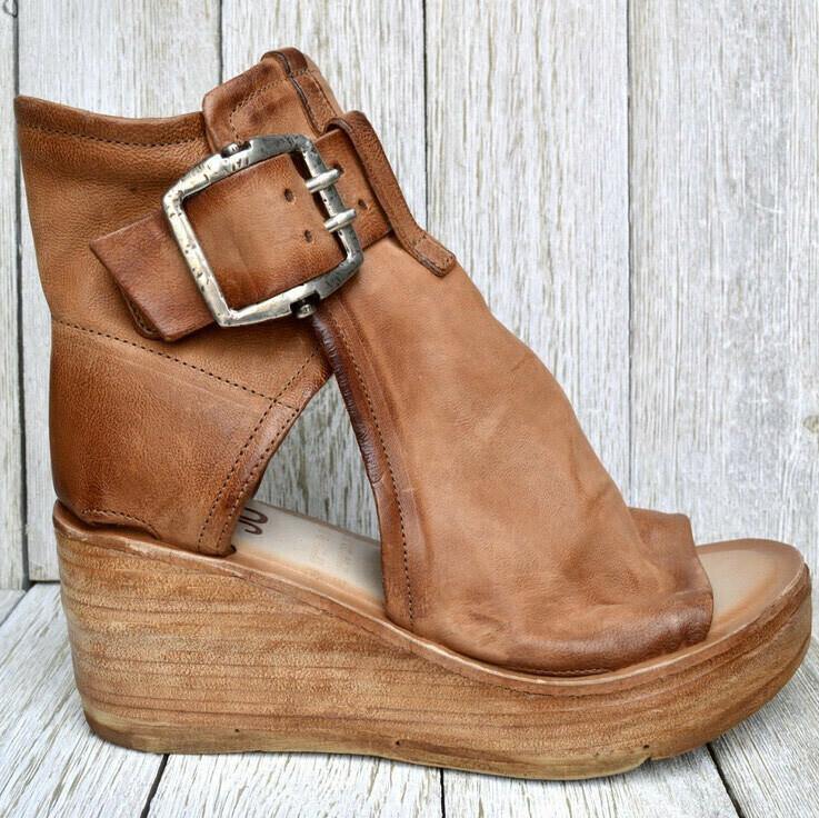 Sandalias de cuña con hebilla cómoda Boho para mujer - MXbueno
