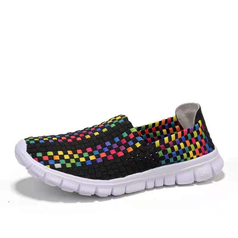 Zapatillas De Mujer Casual Tejidas De Tacón Bajo Breathe