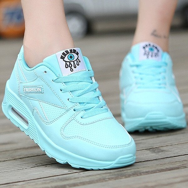 Zapatillas De Deporte Planas De Cojín De Malla Transpirable Informal