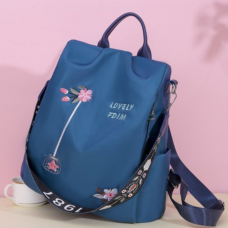 [W-Bolso] Nueva Moda Antirrobo Super Fire Nailon Bordado Tela Oxford Multifuncional Bolso De Hombro De Doble Propósito