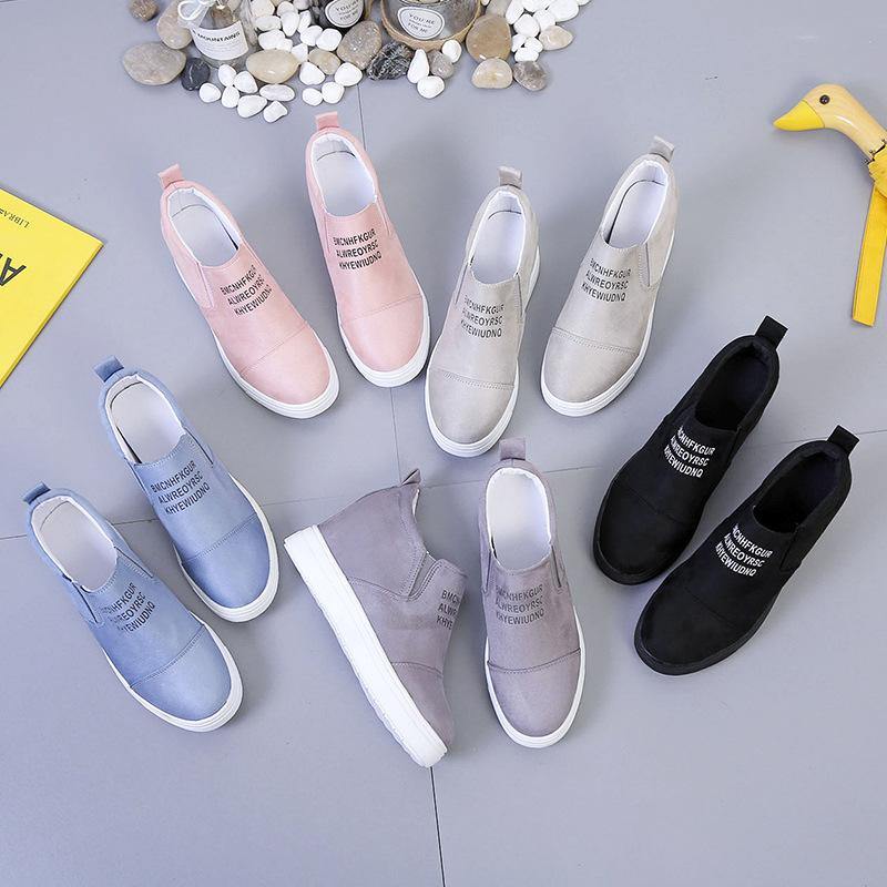 Zapatillas casuales con estampado de letras de ante - MXbueno