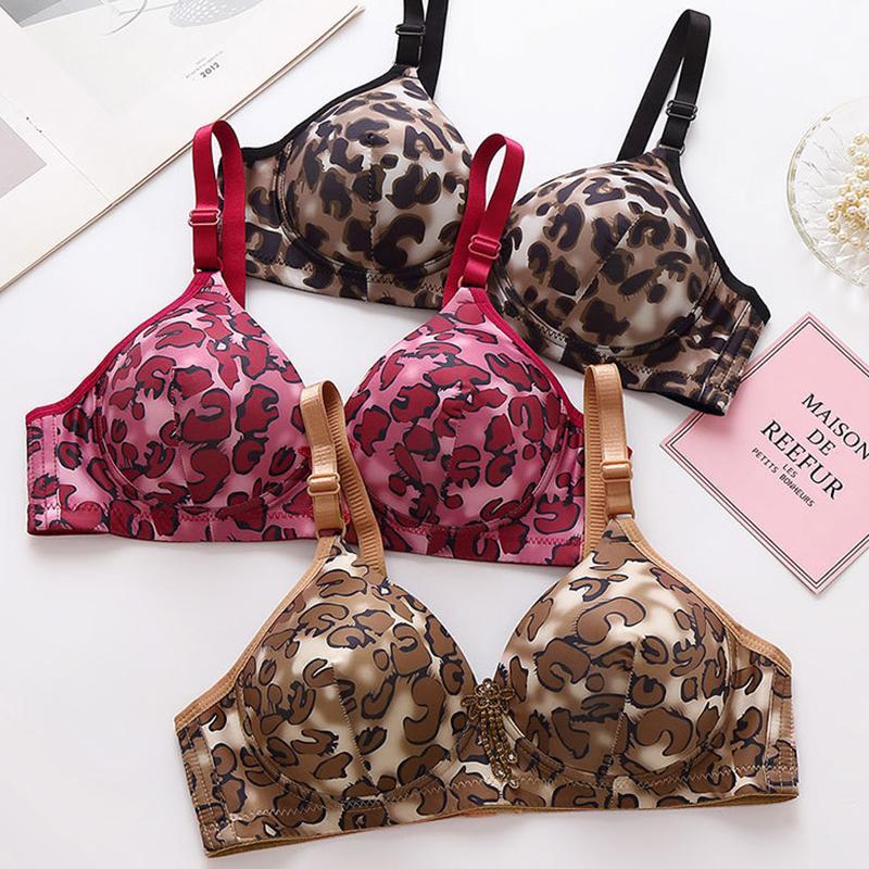 🔥El Nuevo Sujetador Transpirable Fino Sin Anillo De Acero Con Estampado De Leopardo Reúne Senos Sexys Y Sujetador Anti-flacidez