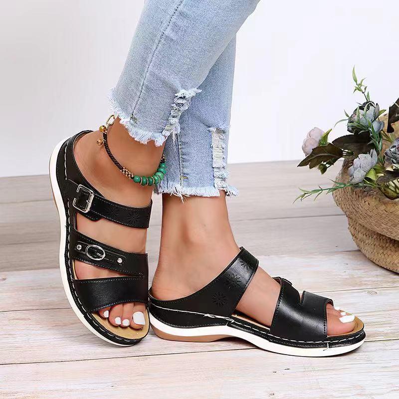 Zapatos De Mujer Con Plataforma Bordados Cortados