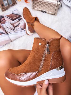 Fondo Grueso Color Sólido Damas Botas De Martin Botas Para La Nieve - MXbueno