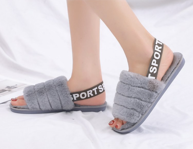 Zapatillas De Mujer De Felpa Planas Antideslizantes - MXbueno